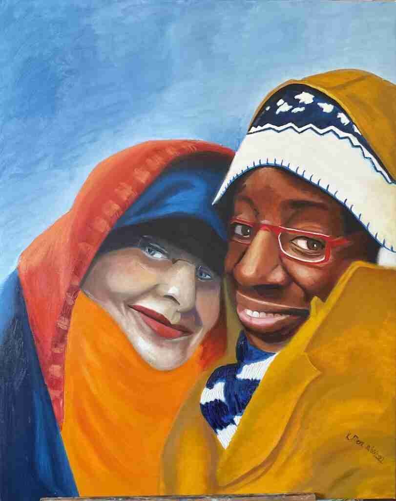 Karin Merx, 2022, True Love, oil on Linen, 100x80 cm It is all about A Painting That Speaks To The Human Soul